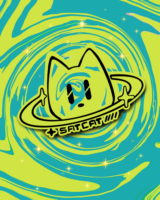 "SATCAT" Y2K Sticker